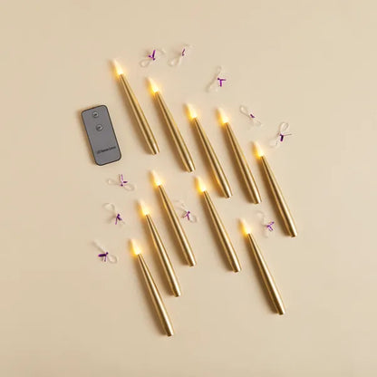 x10 Gold Floating LED Candles - Winterberries