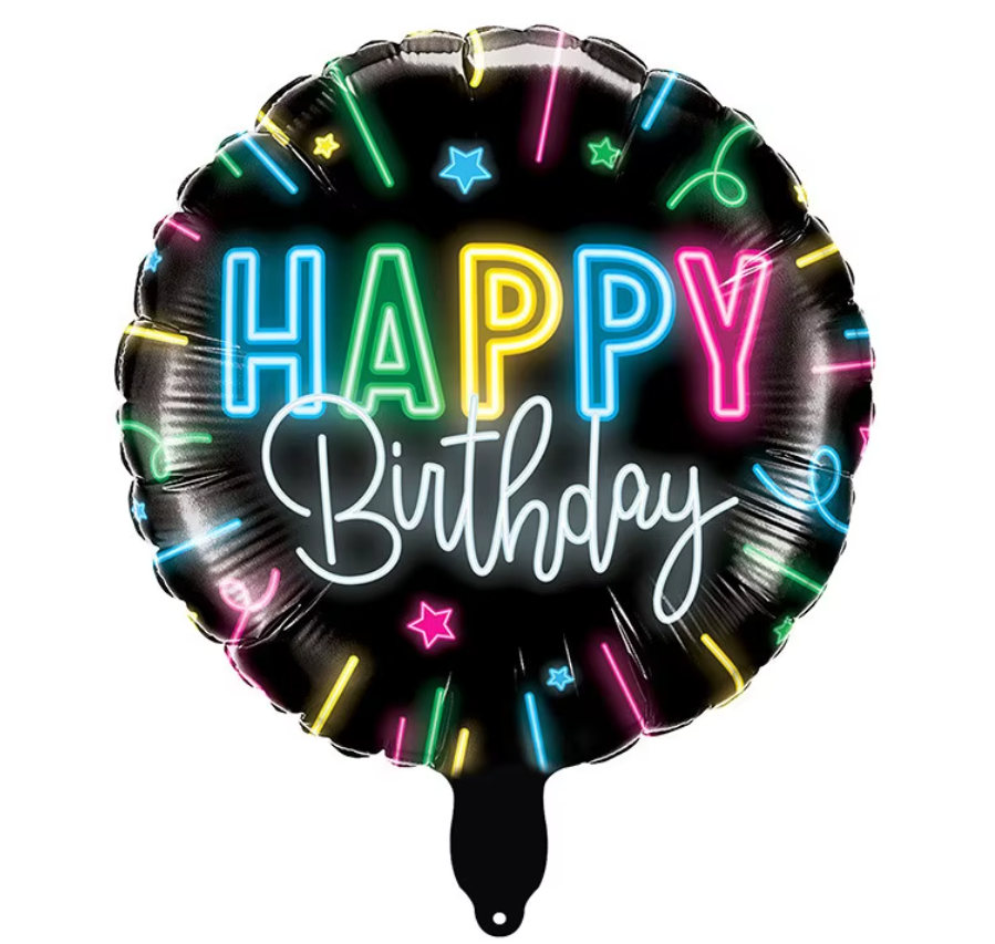 18" 'HAPPY BIRTHDAY' ROUND FOIL DEFLATED BALLOON