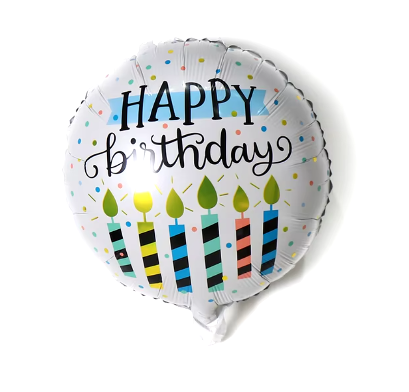 18" 'HAPPY BIRTHDAY' ROUND FOIL DEFLATED BALLOON